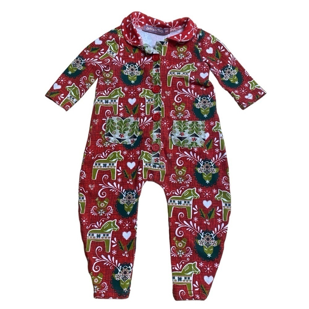 Jelly The Pug Holiday Collection Brynn Knit Romper Size 9 Months